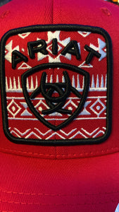 Ariat cap - Red with southwest pattern
