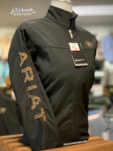 Ariat Women's New Team Softshell Jacket - BLACK/LEOPARD