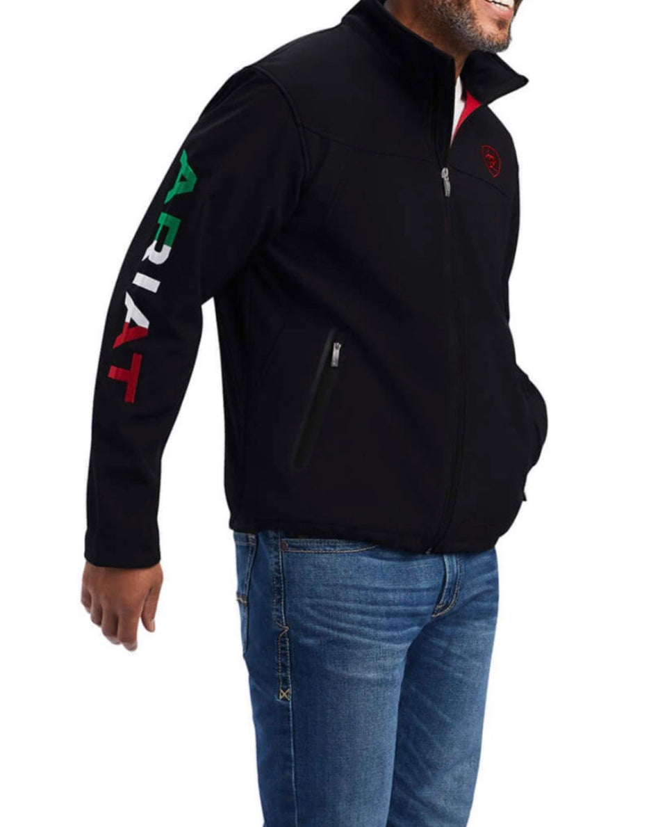 Ariat Men’s Mexico Tri-Color Shield SoftShell - Black Zipper