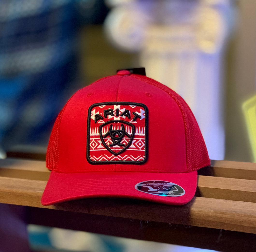 Ariat cap - Red with southwest pattern