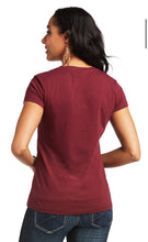 Load image into Gallery viewer, Ariat women’s REAL logo script classic fit tee - Zinfandel
