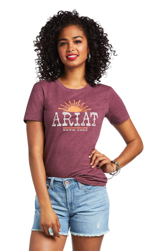 Ariat women tee shirt - Amarillo (burgundy heather)