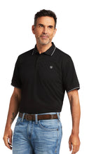 Load image into Gallery viewer, Ariat Men’s Logo Fitted Short Sleeve Polo - Black